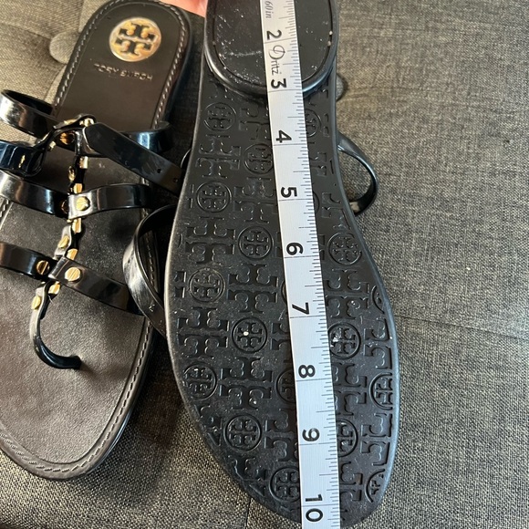Tory Burch Black gladiator Sandals with Gold Studs - Picture 6 of 6